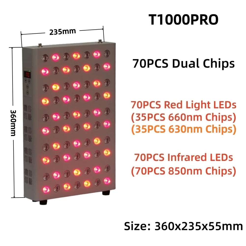 LED Red Light Therapy Panel Dual Chip 630nm 660nm 810nm 830nm 850nm Near Infrared Therapy Light LED Beauty Devices For Full Body