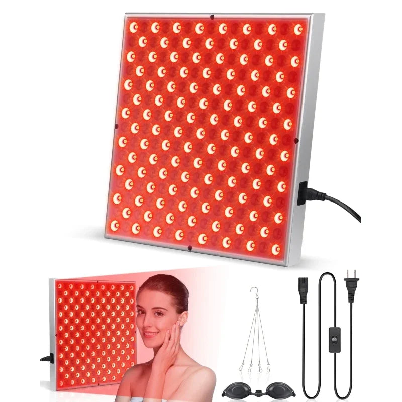 LED Red Light Therapy Panel Lamp for Facial Anti Aging Skin Care Beauty 225pcs LED Light Body Pain Relief Physical Therapy