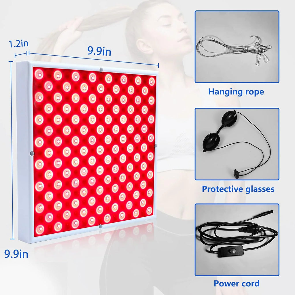 Red-Light-LED-Therapy-Panel - Infrared Red Light Therapy Lamp Device for Body,LED 660nm and Near Infrared 850nm Light Combo