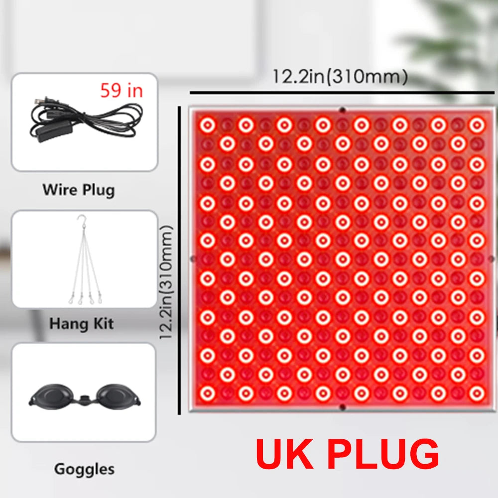 225pcs LED Red Light Panel Lamp For Facial Anti Aging Skin Care Beauty LED Light Body Pain Relief 850nm near infrared heating