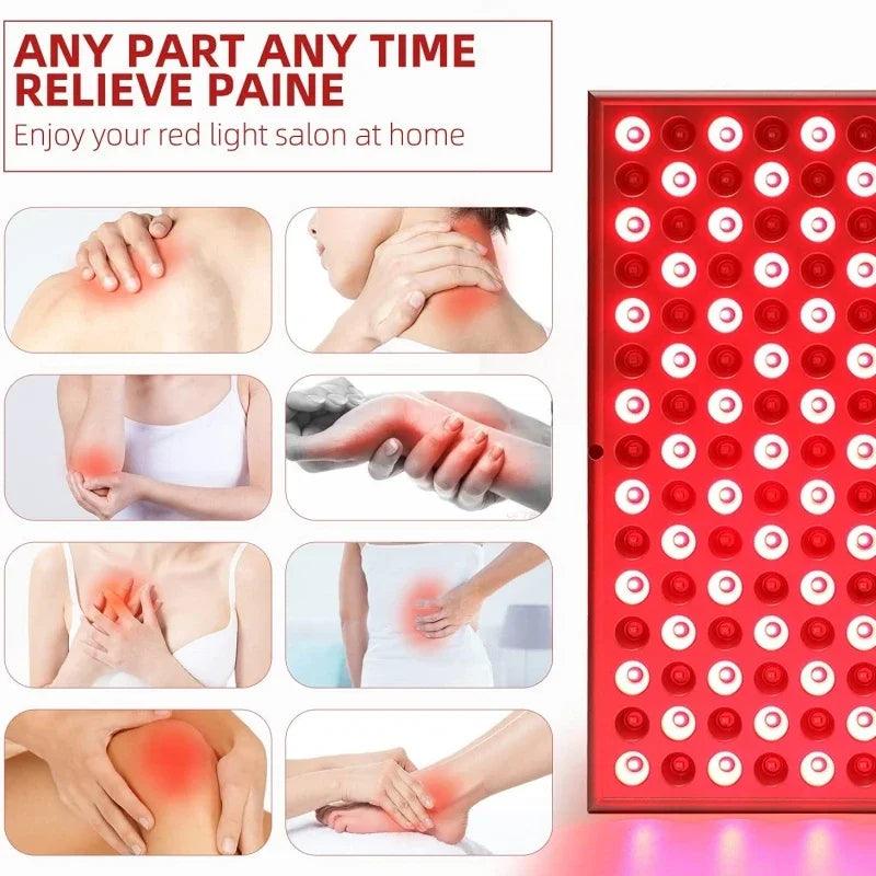 LED Red Light Therapy Panel Lamp for Facial Anti Aging Skin Care Beauty 225pcs LED Light Body Pain Relief Physical Therapy