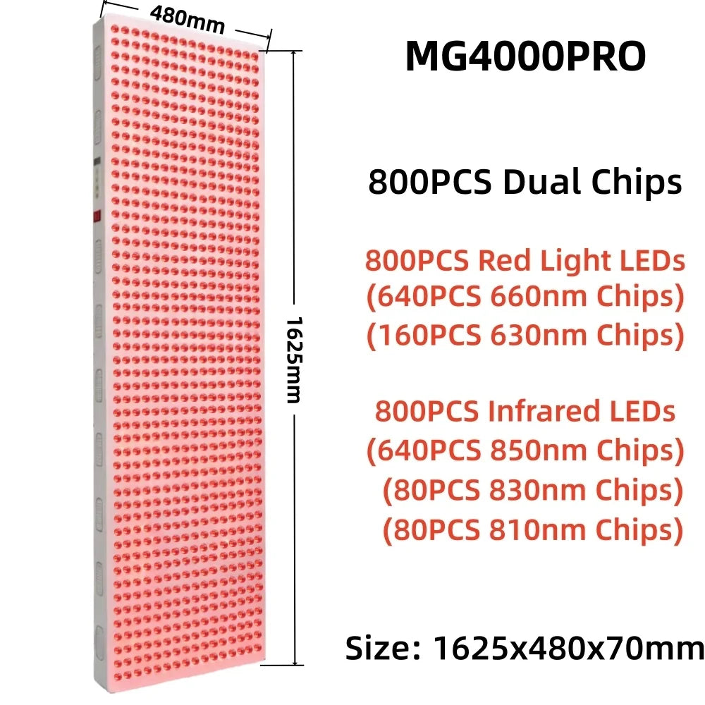 LED Red Light Therapy Panel Dual Chip 630nm 660nm 810nm 830nm 850nm Near Infrared Therapy Light LED Beauty Devices For Full Body