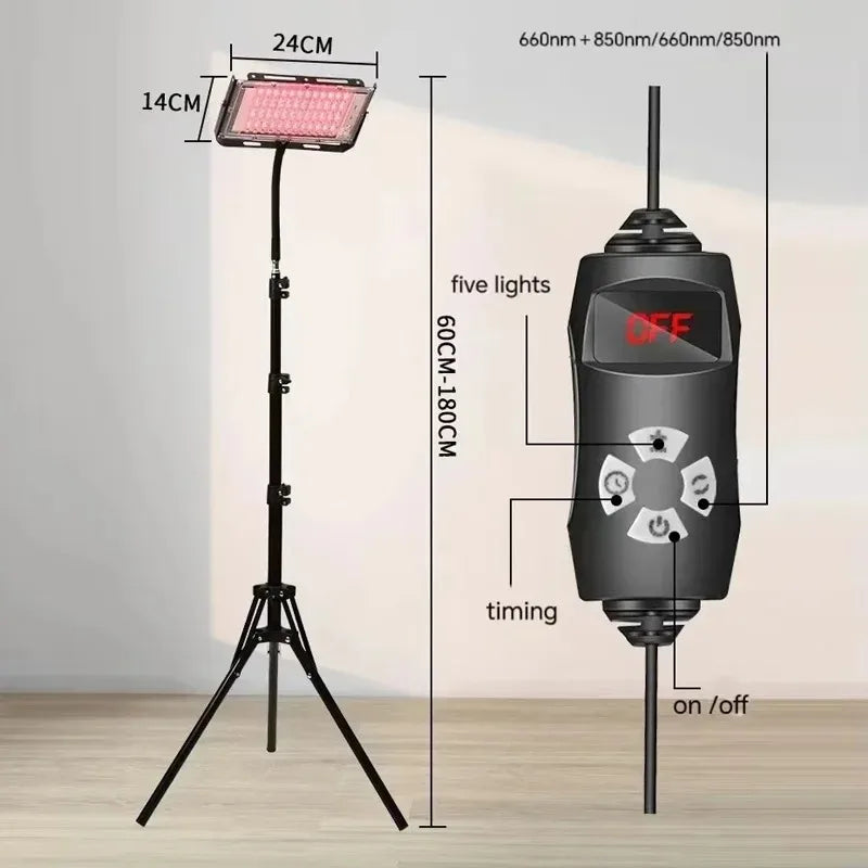 96 LEDs Red Light Therapy Lamp for Full Body Infrared Light Device Face Body Pain Stress Relief Daily Skin Care 660nm 850nm