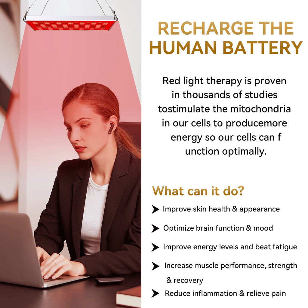 45W LED Panel with Deep 660nm & 850nm Light LED Red Light Therapy Device Combo for Skin Beauty, Muscle & Joint Pain Relief