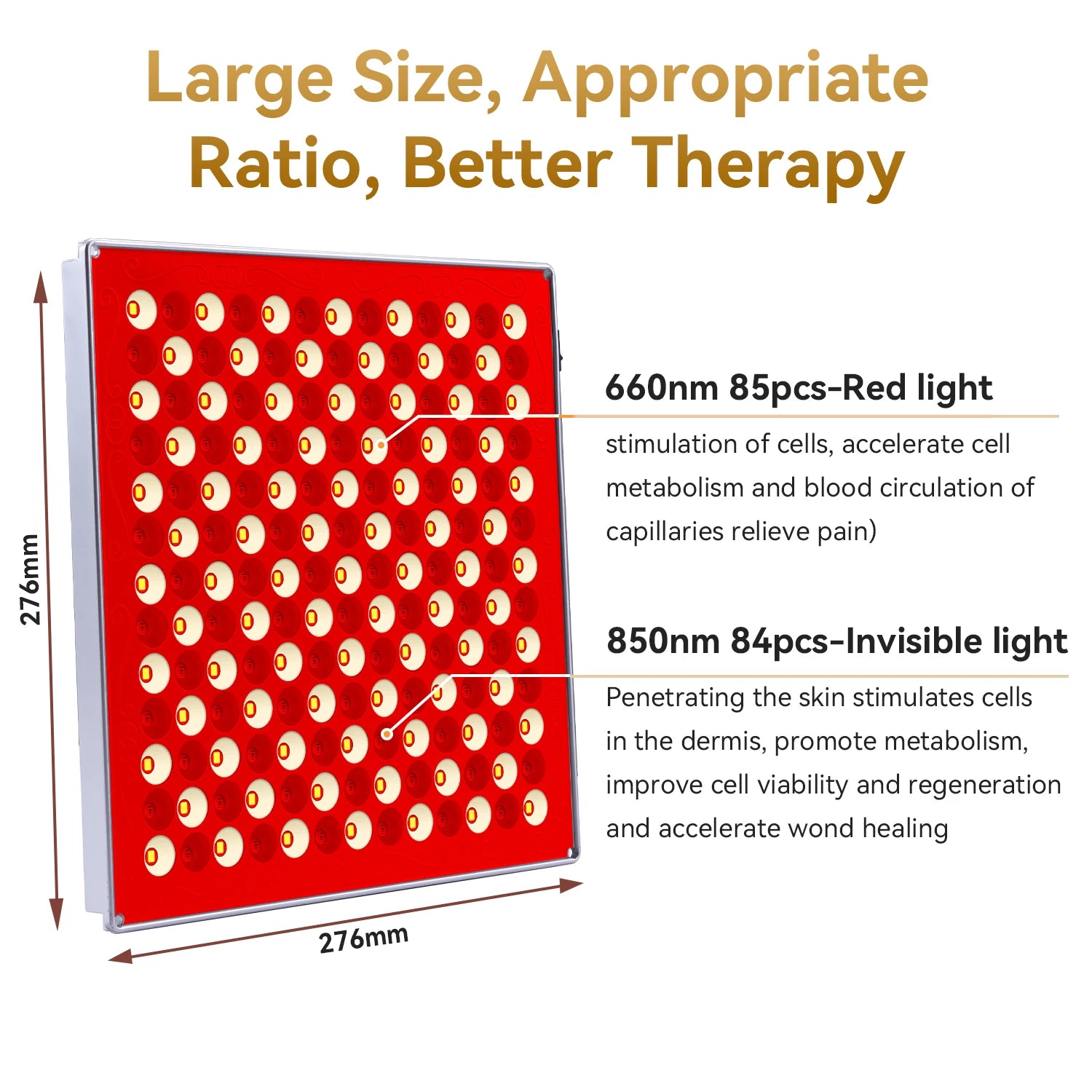 45W LED Panel with Deep 660nm & 850nm Light LED Red Light Therapy Device Combo for Skin Beauty, Muscle & Joint Pain Relief