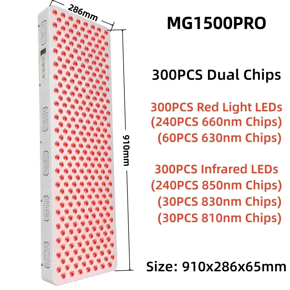 LED Red Light Therapy Panel Dual Chip 630nm 660nm 810nm 830nm 850nm Near Infrared Therapy Light LED Beauty Devices For Full Body