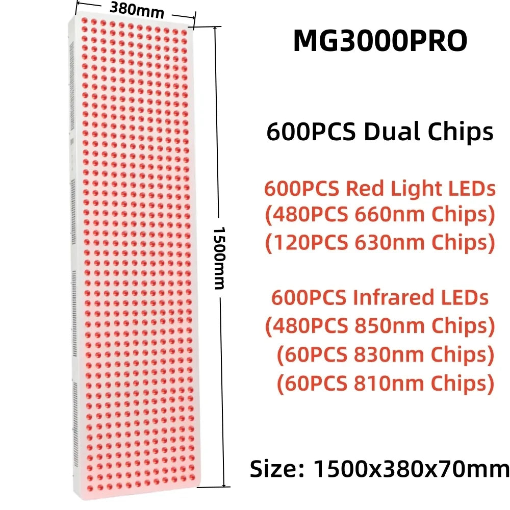 LED Red Light Therapy Panel Dual Chip 630nm 660nm 810nm 830nm 850nm Near Infrared Therapy Light LED Beauty Devices For Full Body