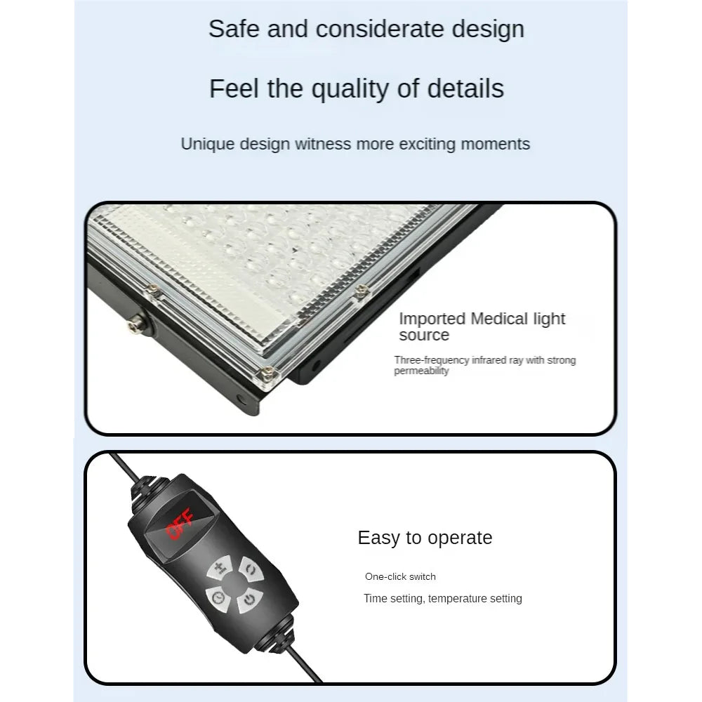 Red Light Therapy Lamp LED Infrared Light Therapy 660nm&850nm Near Infrared Light Device Full Body Pain Relief Skin Care Device