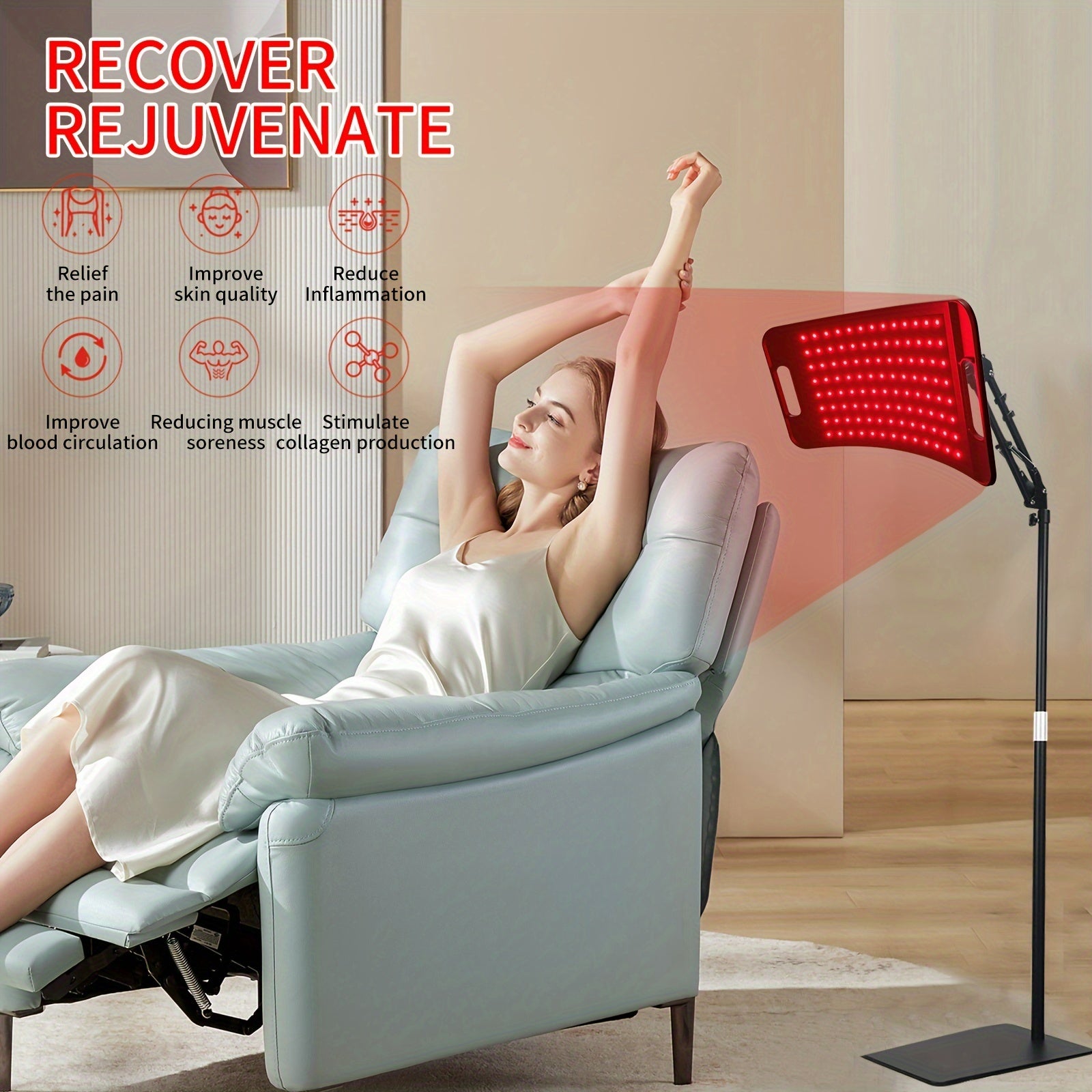 Red Light Therapy Lamp For Body, Infrared Light Therapy Lamps With Stand 660nm Red Light &850nm Near Infrared Light Therapy Lamp